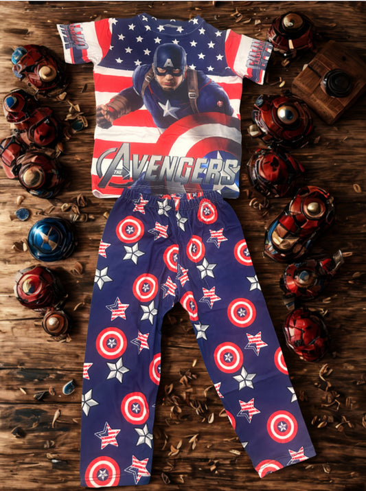 🇺🇸 Set de Pijama Infantil Capitán América – Avengers